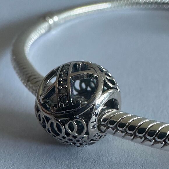Authentic Pandora Silver Charm Initial Letter X - Picture 3 of 4